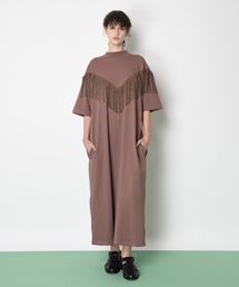 SUPERTHANKS | スウェードフリンジモックネックオーバーサイズロングワンピース(ワンピース)
