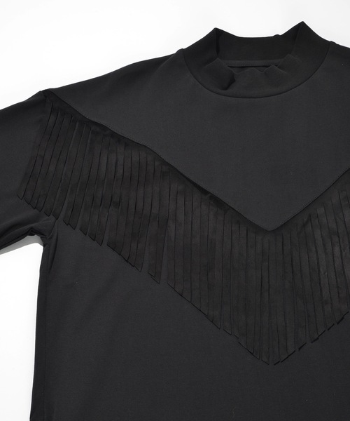 SUPERTHANKS（スーパーサンクス）の「スウェードフリンジモックネックオーバーサイズロングワンピース（ワンピース・レディース・モカ/ブラック/ホワイト・M/S）」の15枚目の写真