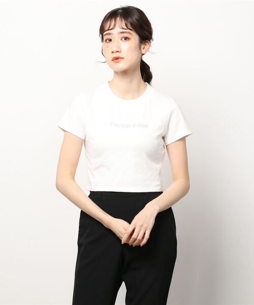 atmos pink（アトモスピンク）の「atmos pink atmos pink ロゴ ラインストーン チビT（Tシャツ/カットソー・レディース・ブラック/パープル/サックスブルー/ホワイト・FREE）」の2枚目の写真