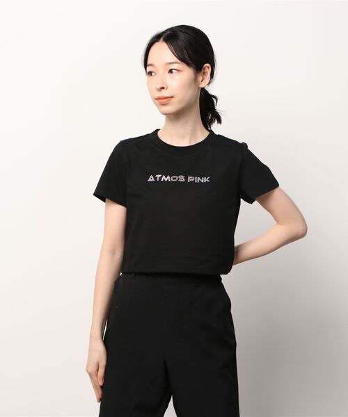 atmos pink（アトモスピンク）の「atmos pink atmos pink ロゴ ラインストーン チビT（Tシャツ/カットソー・レディース・ブラック/パープル/サックスブルー/ホワイト・FREE）」の3枚目の写真