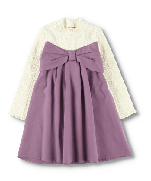 BRANSHES(ブランシェス)の「リボンデザインドッキングワンピース(ワンピース・キッズ・ブラック/アイボリー・140/150/100/130/90/110/120)」の21枚目の写真