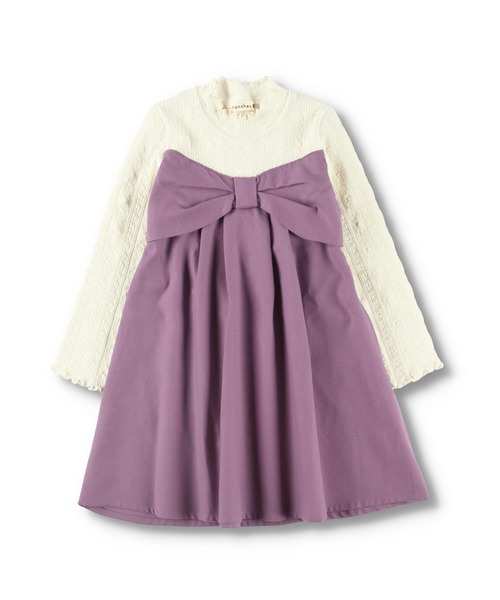 BRANSHES(ブランシェス)の「リボンデザインドッキングワンピース(ワンピース・キッズ・ブラック/アイボリー・140/150/100/130/90/110/120)」の17枚目の写真