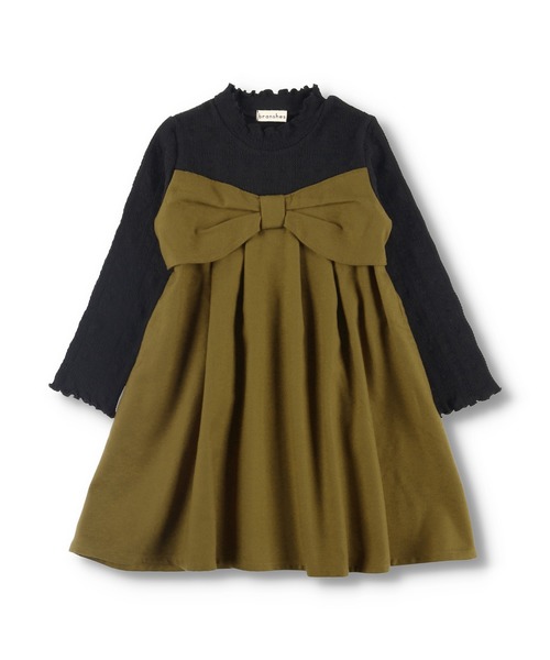BRANSHES(ブランシェス)の「リボンデザインドッキングワンピース(ワンピース・キッズ・ブラック/アイボリー・140/150/100/130/90/110/120)」の19枚目の写真