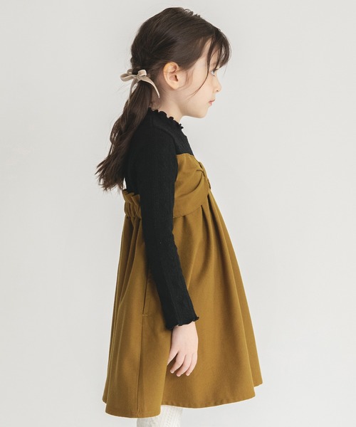 BRANSHES(ブランシェス)の「リボンデザインドッキングワンピース(ワンピース・キッズ・ブラック/アイボリー・140/150/100/130/90/110/120)」の11枚目の写真