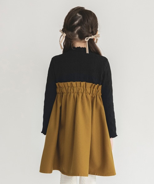 BRANSHES(ブランシェス)の「リボンデザインドッキングワンピース(ワンピース・キッズ・ブラック/アイボリー・140/150/100/130/90/110/120)」の12枚目の写真