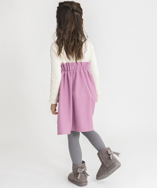 BRANSHES(ブランシェス)の「リボンデザインドッキングワンピース(ワンピース・キッズ・ブラック/アイボリー・140/150/100/130/90/110/120)」の9枚目の写真