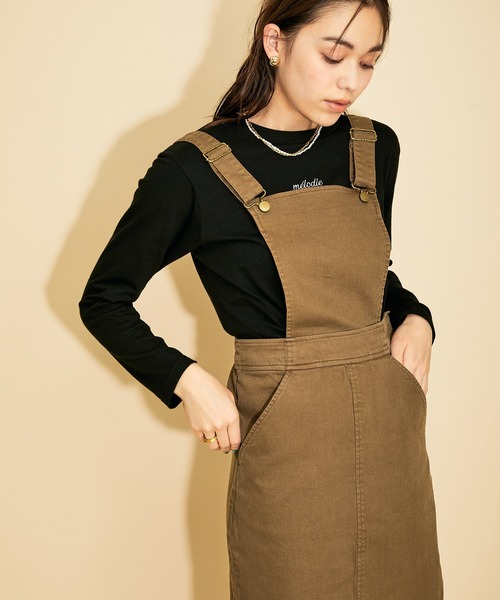 MADEMOISELLE ROPE'（マドモアゼル ロペ）の「<春まで使える>【MR Jeans】2way デニムサロペットスカート（サロペット/オーバーオール・レディース・ブラック/ブラウン系その他2・38/36）」の7枚目の写真