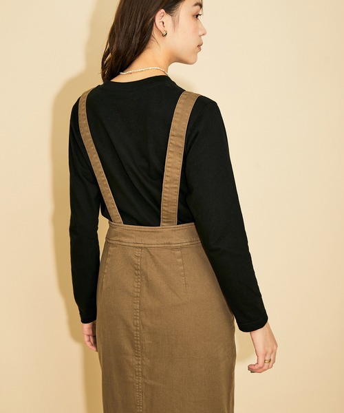 MADEMOISELLE ROPE'（マドモアゼル ロペ）の「<春まで使える>【MR Jeans】2way デニムサロペットスカート（サロペット/オーバーオール・レディース・ブラック/ブラウン系その他2・38/36）」の9枚目の写真