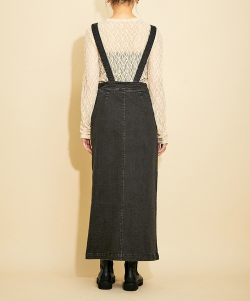 MADEMOISELLE ROPE'（マドモアゼル ロペ）の「<春まで使える>【MR Jeans】2way デニムサロペットスカート（サロペット/オーバーオール・レディース・ブラック/ブラウン系その他2・38/36）」の17枚目の写真