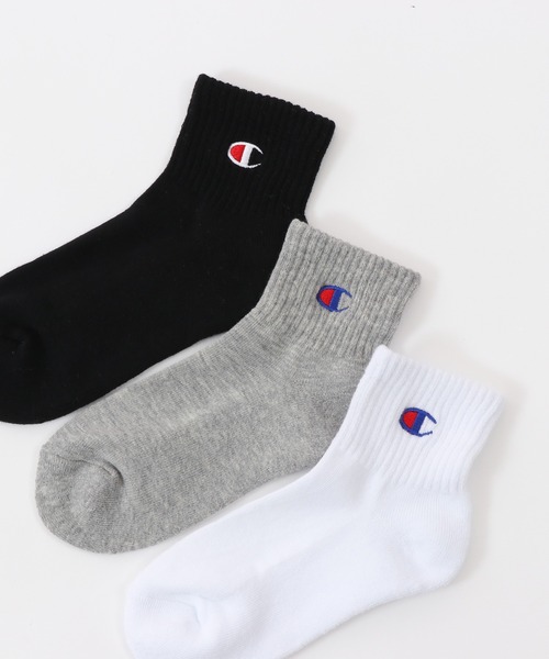 Champion(チャンピオン)の「【Champion/チャンピオン】キッズ 【3足組】クォーターレングスソックス刺繍【ハーフパイル】(ソックス/靴下・キッズ・その他5/その他・FREE/15-19cm)」の4枚目の写真