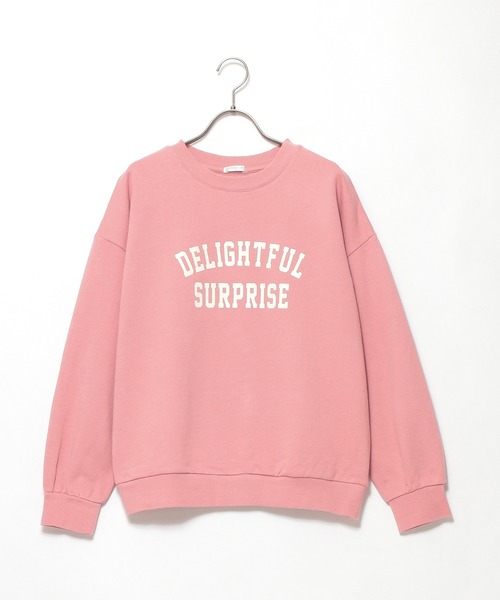 Honeys（ハニーズ）の「ロゴスウェットトップス（スウェット・レディース・アイボリー/ライトグリーン/コーラルピンク/ライトベージュ/サックスブルー/イエロー/スミクロ・LL/L/M）」の9枚目の写真