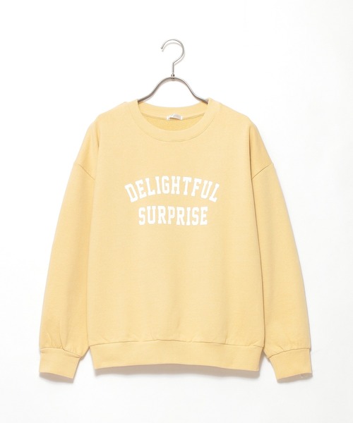 Honeys（ハニーズ）の「ロゴスウェットトップス（スウェット・レディース・アイボリー/ライトグリーン/コーラルピンク/ライトベージュ/サックスブルー/イエロー/スミクロ・LL/L/M）」の11枚目の写真