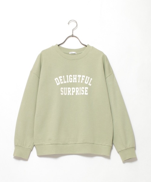 Honeys（ハニーズ）の「ロゴスウェットトップス（スウェット・レディース・アイボリー/ライトグリーン/コーラルピンク/ライトベージュ/サックスブルー/イエロー/スミクロ・LL/L/M）」の13枚目の写真