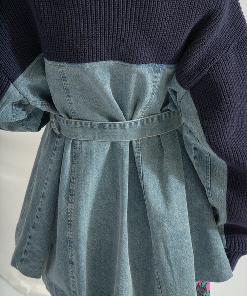 GRACE CONTINENTAL（グレースコンチネンタル）の「デニムフレアニットトップ（ニット/セーター・レディース・ブルー/ブラック・36）」の8枚目の写真