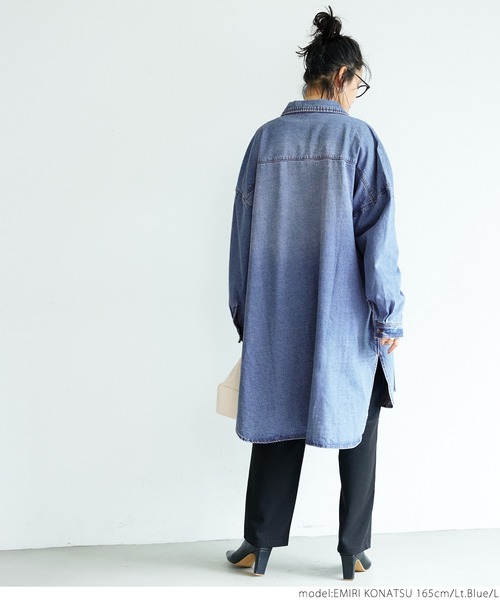 coca（coca）（コカ）の「ゆったりデニムジャケット（デニムジャケット・レディース・ライトブルー・M/L）」の12枚目の写真