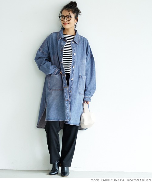 coca（coca）（コカ）の「ゆったりデニムジャケット（デニムジャケット・レディース・ライトブルー・M/L）」の11枚目の写真