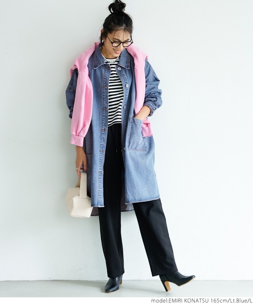 coca（coca）（コカ）の「ゆったりデニムジャケット（デニムジャケット・レディース・ライトブルー・M/L）」の8枚目の写真