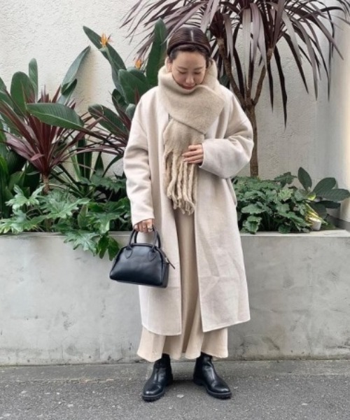 flower（フラワー）の「バウンスマフラー（マフラー・レディース・アイボリー/グレー/ベージュ・FREE）」の8枚目の写真