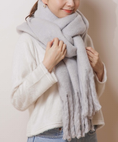 flower（フラワー）の「バウンスマフラー（マフラー・レディース・アイボリー/グレー/ベージュ・FREE）」の9枚目の写真