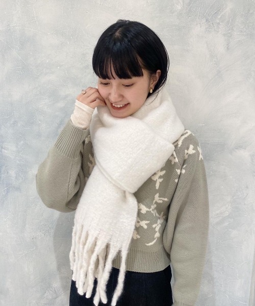 flower（フラワー）の「バウンスマフラー（マフラー・レディース・アイボリー/グレー/ベージュ・FREE）」の18枚目の写真