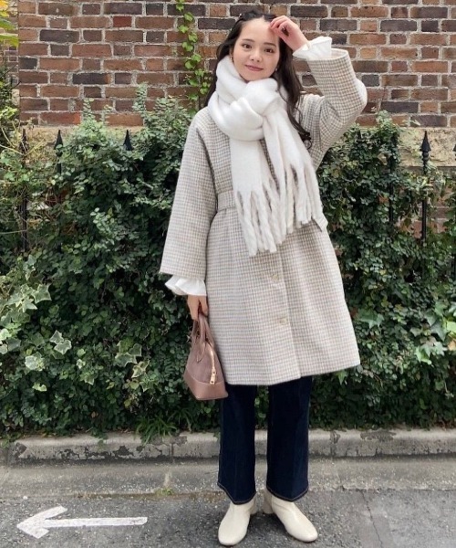 flower（フラワー）の「バウンスマフラー（マフラー・レディース・アイボリー/グレー/ベージュ・FREE）」の21枚目の写真