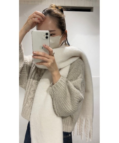 flower（フラワー）の「バウンスマフラー（マフラー・レディース・アイボリー/グレー/ベージュ・FREE）」の20枚目の写真