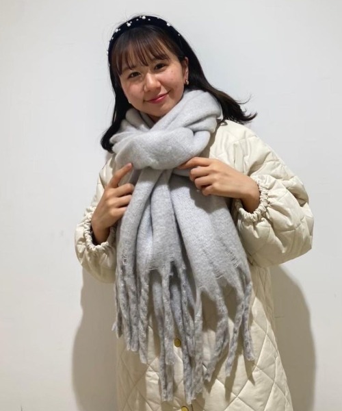 flower（フラワー）の「バウンスマフラー（マフラー・レディース・アイボリー/グレー/ベージュ・FREE）」の19枚目の写真