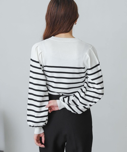 SENSE OF PLACE by URBAN RESEARCH(センスオブプレイスバイアーバンリサーチ)の「パワショルコンパクトセーター(ニット/セーター・レディース・アイボリー/ブルー/ブラック/ホワイト系その他/パープル・ONE)」の8枚目の写真