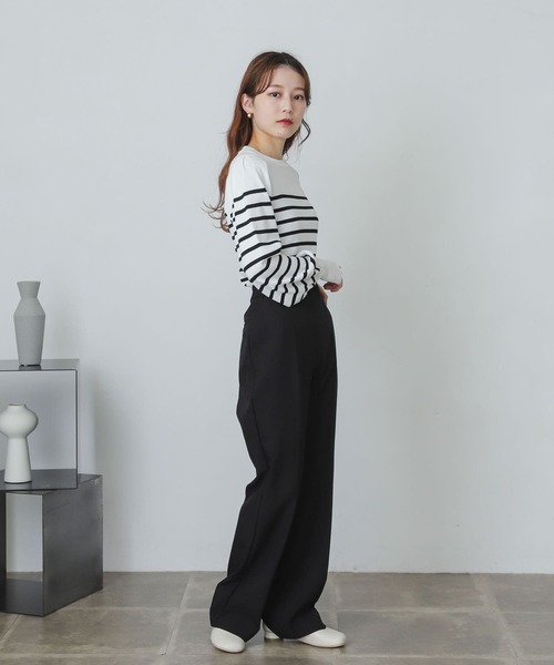 SENSE OF PLACE by URBAN RESEARCH(センスオブプレイスバイアーバンリサーチ)の「パワショルコンパクトセーター(ニット/セーター・レディース・アイボリー/ブルー/ブラック/ホワイト系その他/パープル・ONE)」の9枚目の写真