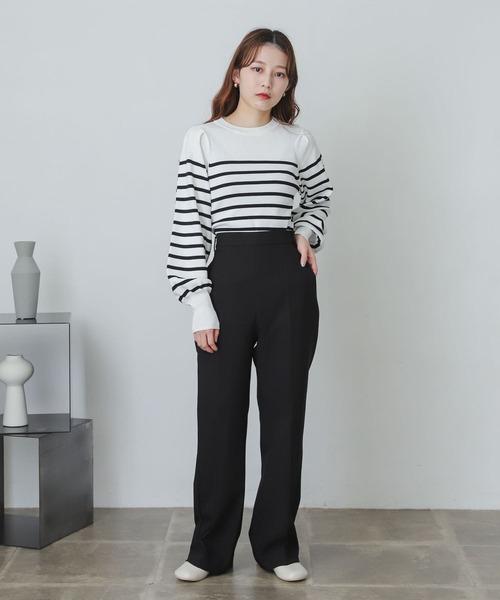 SENSE OF PLACE by URBAN RESEARCH(センスオブプレイスバイアーバンリサーチ)の「パワショルコンパクトセーター(ニット/セーター・レディース・アイボリー/ブルー/ブラック/ホワイト系その他/パープル・ONE)」の10枚目の写真