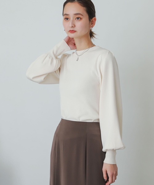 SENSE OF PLACE by URBAN RESEARCH(センスオブプレイスバイアーバンリサーチ)の「パワショルコンパクトセーター(ニット/セーター・レディース・アイボリー/ブルー/ブラック/ホワイト系その他/パープル・ONE)」の12枚目の写真