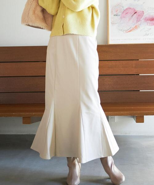 INGNI（イング）の「フェイクレザー／マーメイドスカート（スカート・レディース・ブラック/ブラウン/アイボリー・FREE）」の2枚目の写真