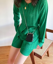 EPIMI E'PIMMY | 〈Set upにも〉リブ編みラメニットショートパンツ(その他パンツ)