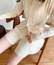 EPIMI E'PIMMY | 〈Set upにも〉リブ編みラメニットショートパンツ(その他パンツ)