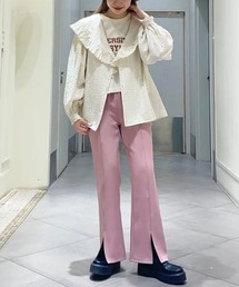 BeAMS DOT | 【WEB限定】BeAMS DOT / スリット センタープレスフレアパンツ(その他パンツ)