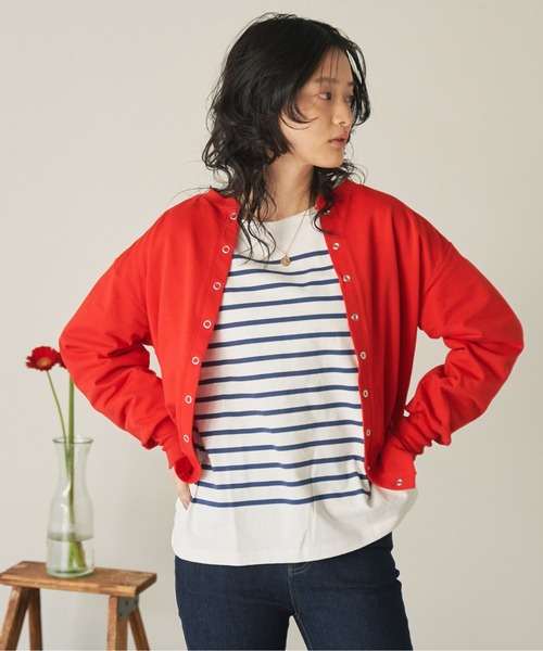 ANGIE（アンジー）の「スナップボタンショートカーディガン（カーディガン/ボレロ・レディース・ブラック/レッド/オフホワイト/グリーン/杢グレー・FREE）」の22枚目の写真