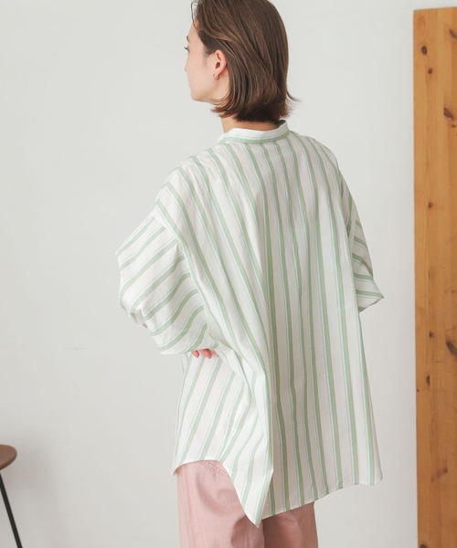 SENSE OF PLACE by URBAN RESEARCH（センスオブプレイスバイアーバンリサーチ）の「カラーストライプシャツ（シャツ/ブラウス・レディース・ベージュ系その他/ホワイト系その他・ONE）」の5枚目の写真