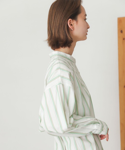 SENSE OF PLACE by URBAN RESEARCH（センスオブプレイスバイアーバンリサーチ）の「カラーストライプシャツ（シャツ/ブラウス・レディース・ベージュ系その他/ホワイト系その他・ONE）」の8枚目の写真