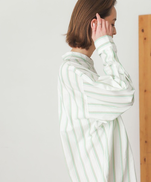 SENSE OF PLACE by URBAN RESEARCH（センスオブプレイスバイアーバンリサーチ）の「カラーストライプシャツ（シャツ/ブラウス・レディース・ベージュ系その他/ホワイト系その他・ONE）」の9枚目の写真