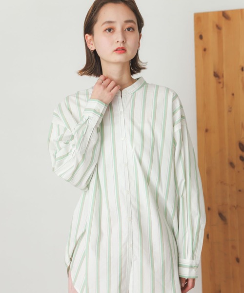 SENSE OF PLACE by URBAN RESEARCH（センスオブプレイスバイアーバンリサーチ）の「カラーストライプシャツ（シャツ/ブラウス・レディース・ベージュ系その他/ホワイト系その他・ONE）」の10枚目の写真