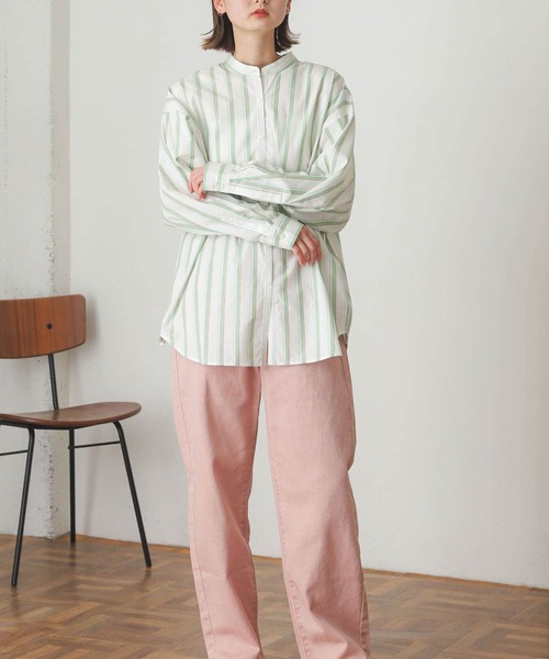 SENSE OF PLACE by URBAN RESEARCH（センスオブプレイスバイアーバンリサーチ）の「カラーストライプシャツ（シャツ/ブラウス・レディース・ベージュ系その他/ホワイト系その他・ONE）」の11枚目の写真