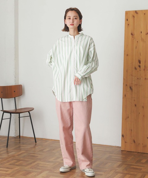 SENSE OF PLACE by URBAN RESEARCH（センスオブプレイスバイアーバンリサーチ）の「カラーストライプシャツ（シャツ/ブラウス・レディース・ベージュ系その他/ホワイト系その他・ONE）」の12枚目の写真