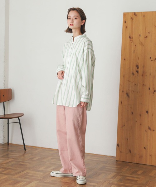 SENSE OF PLACE by URBAN RESEARCH（センスオブプレイスバイアーバンリサーチ）の「カラーストライプシャツ（シャツ/ブラウス・レディース・ベージュ系その他/ホワイト系その他・ONE）」の13枚目の写真