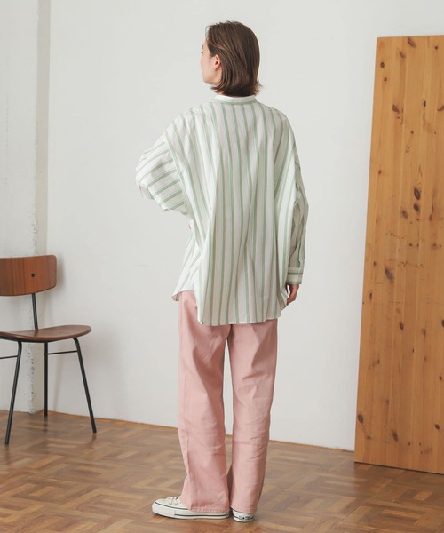 SENSE OF PLACE by URBAN RESEARCH（センスオブプレイスバイアーバンリサーチ）の「カラーストライプシャツ（シャツ/ブラウス・レディース・ベージュ系その他/ホワイト系その他・ONE）」の14枚目の写真