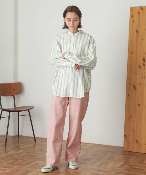 SENSE OF PLACE by URBAN RESEARCH（センスオブプレイスバイアーバンリサーチ）の「カラーストライプシャツ（シャツ/ブラウス・レディース・ベージュ系その他/ホワイト系その他・ONE）」の16枚目の写真