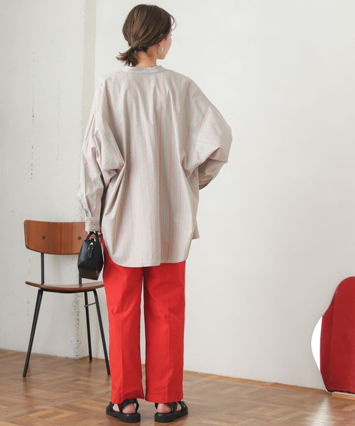 SENSE OF PLACE by URBAN RESEARCH（センスオブプレイスバイアーバンリサーチ）の「カラーストライプシャツ（シャツ/ブラウス・レディース・ベージュ系その他/ホワイト系その他・ONE）」の18枚目の写真