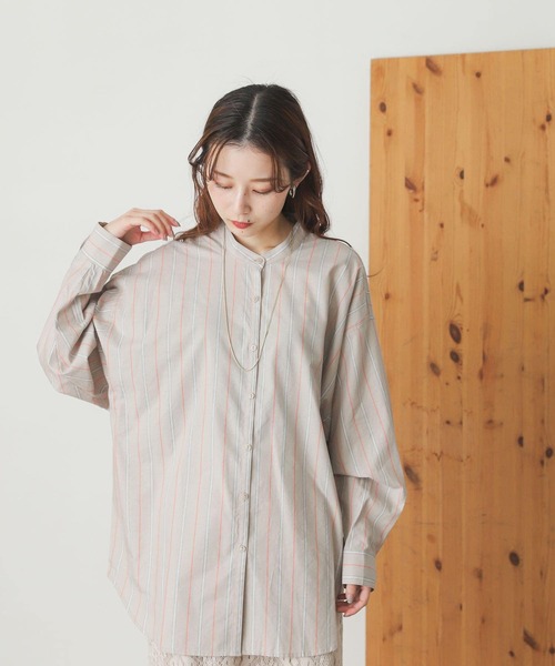 SENSE OF PLACE by URBAN RESEARCH（センスオブプレイスバイアーバンリサーチ）の「カラーストライプシャツ（シャツ/ブラウス・レディース・ベージュ系その他/ホワイト系その他・ONE）」の19枚目の写真