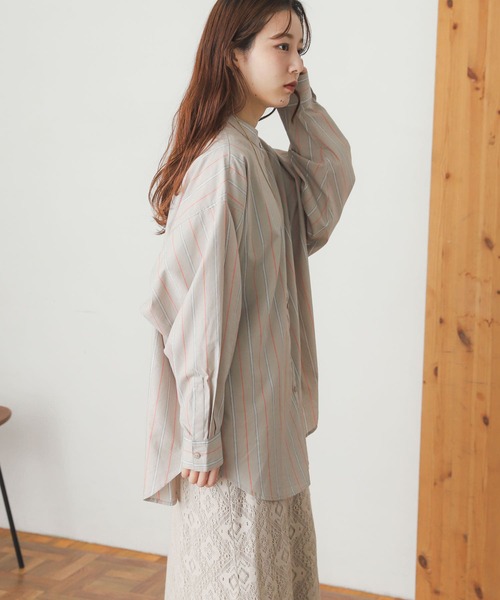 SENSE OF PLACE by URBAN RESEARCH（センスオブプレイスバイアーバンリサーチ）の「カラーストライプシャツ（シャツ/ブラウス・レディース・ベージュ系その他/ホワイト系その他・ONE）」の21枚目の写真