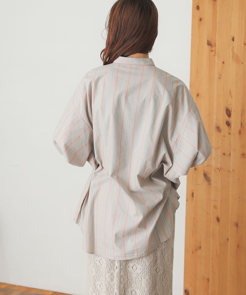 SENSE OF PLACE by URBAN RESEARCH（センスオブプレイスバイアーバンリサーチ）の「カラーストライプシャツ（シャツ/ブラウス・レディース・ベージュ系その他/ホワイト系その他・ONE）」の22枚目の写真