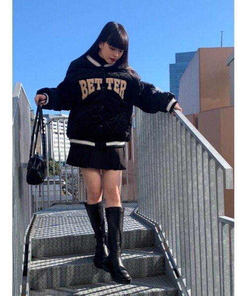 WC(ダブル シー)の「ロゴ中綿スタジャン(スタジャン・レディース・ブラック/アイボリー・FREE)」の8枚目の写真